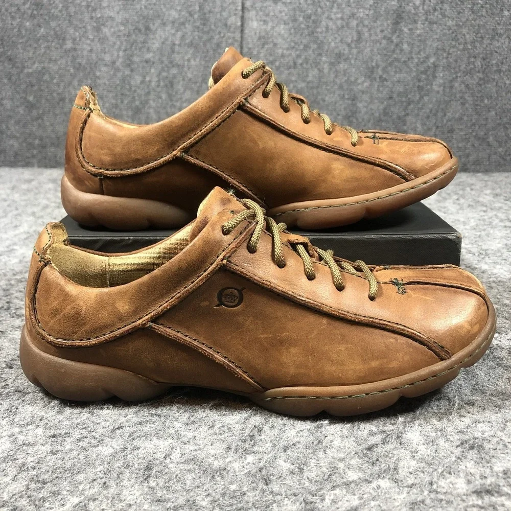 Born Shoes Womens‎ Size 7 38.5 Brown Leather Lace Up Comfort Sneakers Casual